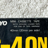 SANYO MINI CASSETTE TAPE Blank 40 Minute Double Sided C-40N - New Sealed