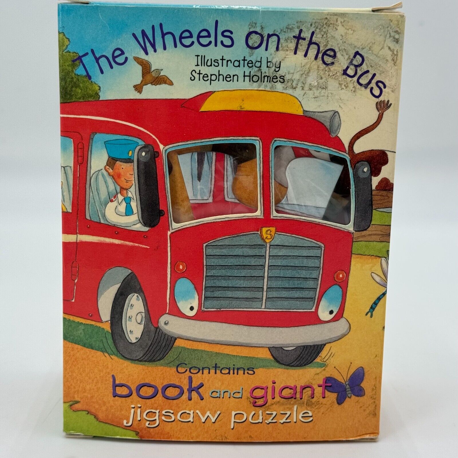 The Wheels On The Bus Illistrated 16 Page Book and Giant 25 Piece Jigsaw Puzzle