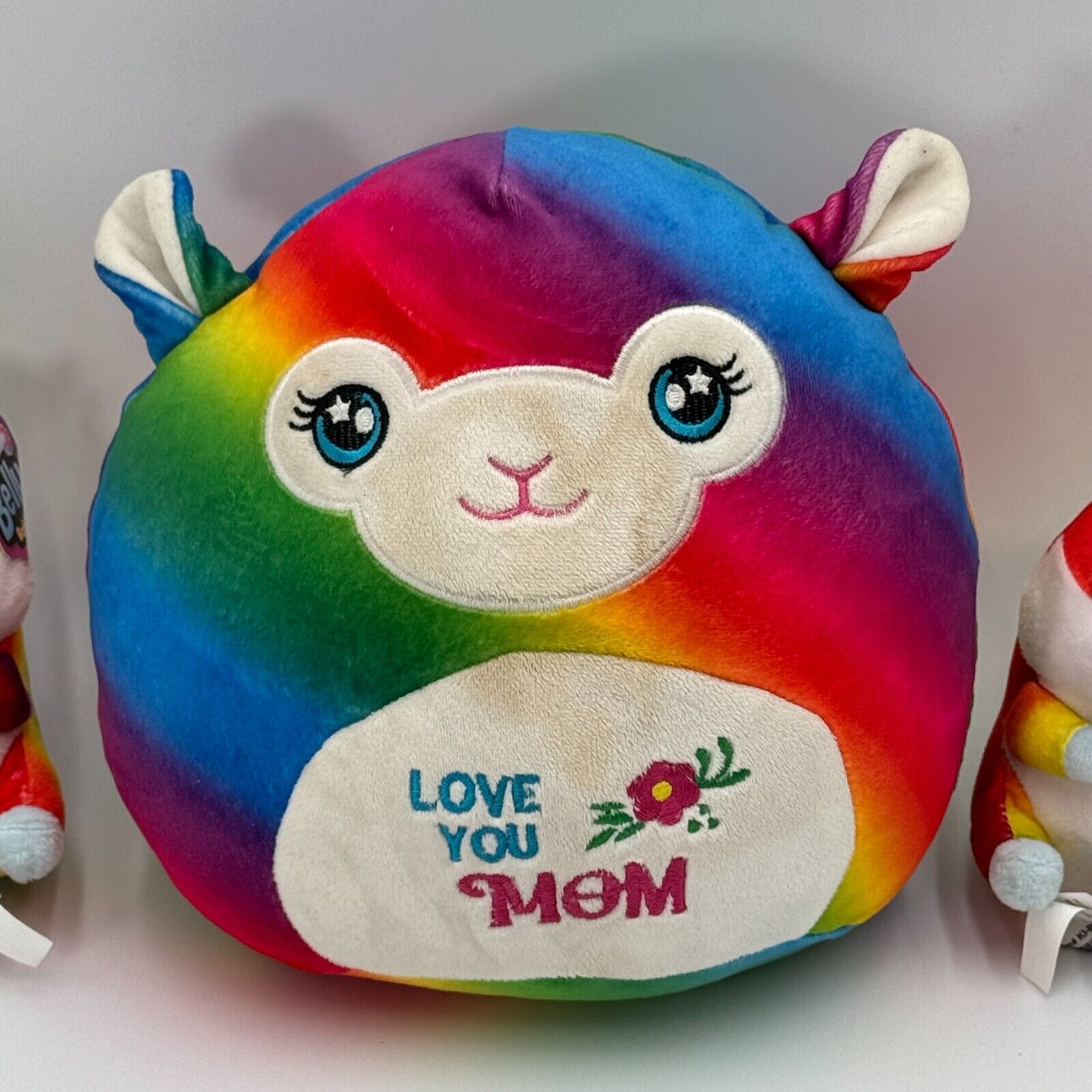 Rainbow Plush Stuffies Rare Belly Buddies Hamster Squish Llama Love Mom NWT