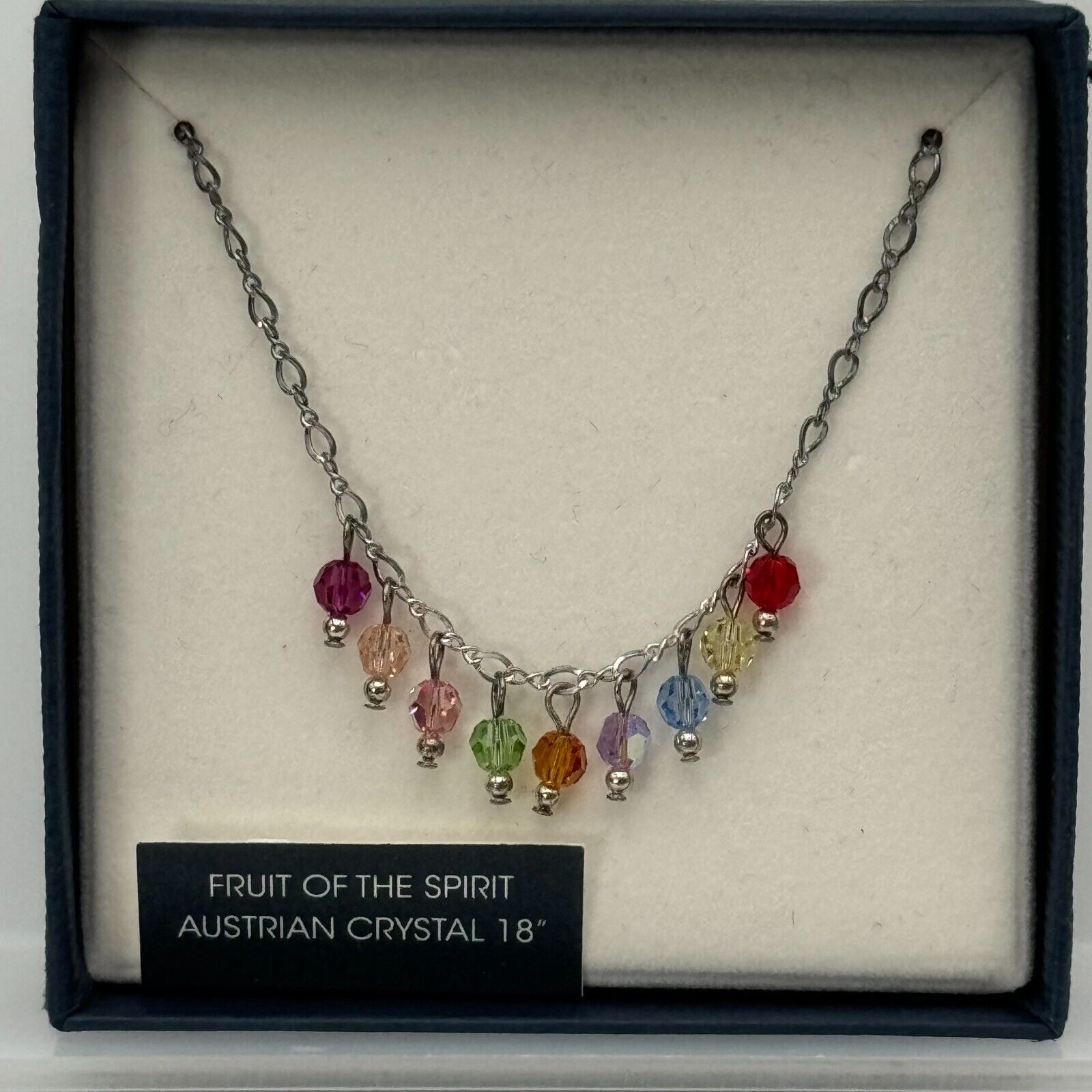 Bob Siemon Sterling Silver 8in Necklace Fruit of the Spirit Austrian Crystals