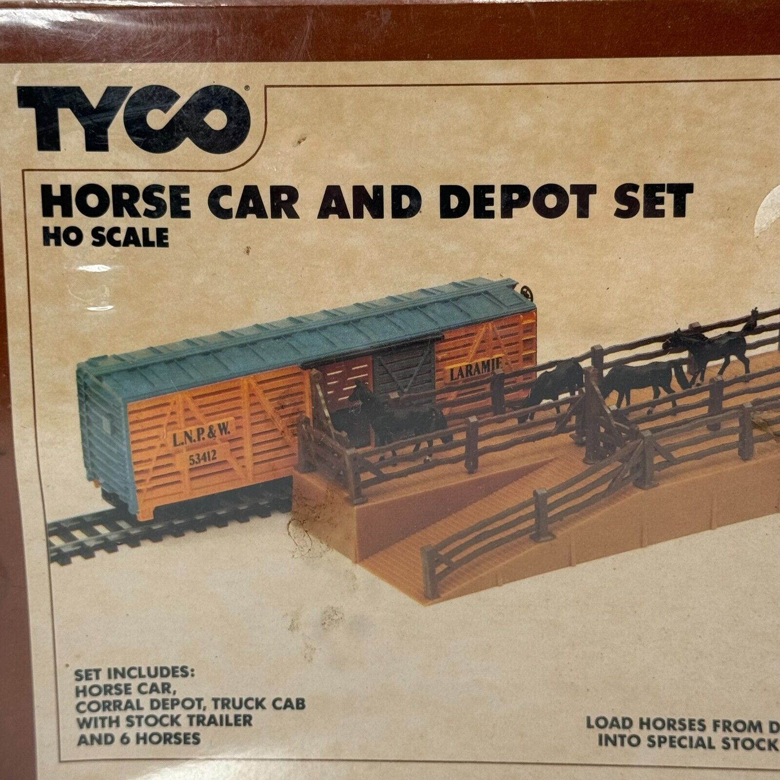 Vintage TYCO Horse Car and Depot Set Decorated Model Train Kit HO Scale New