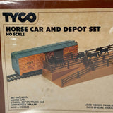 Vintage TYCO Horse Car and Depot Set Decorated Model Train Kit HO Scale New