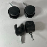 4 Pack Black Plastic Caster Wheels (2 Locking)