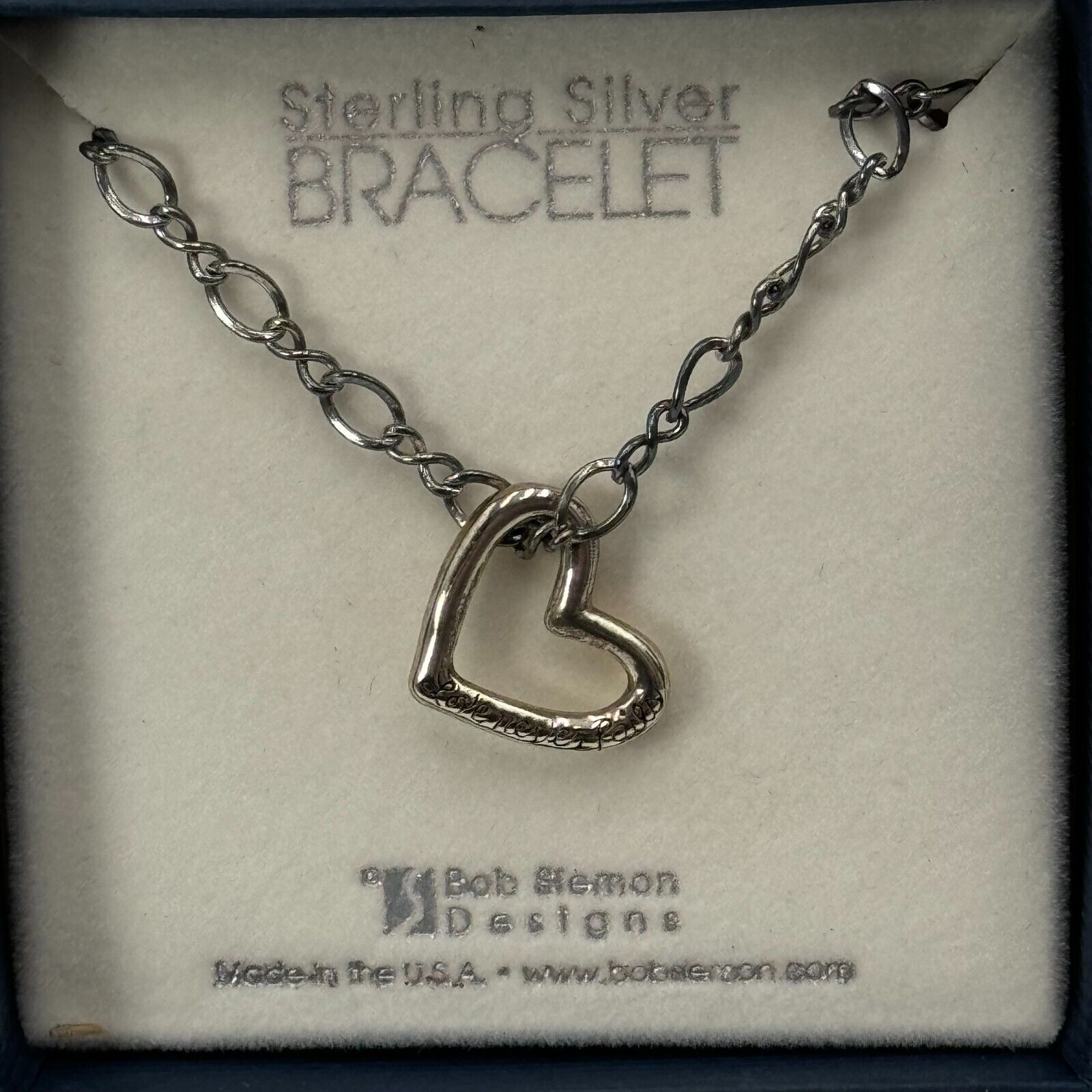 Siemon Designs Sterling Silver 8in Adjustable Chain Bracelet Love Never Fails