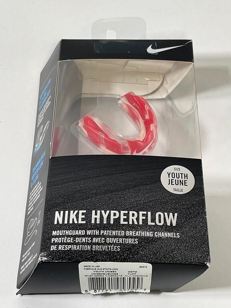 Nike Hyperflow Unisex Kids Red Mouthguard With Patented Breathing Channels NEW