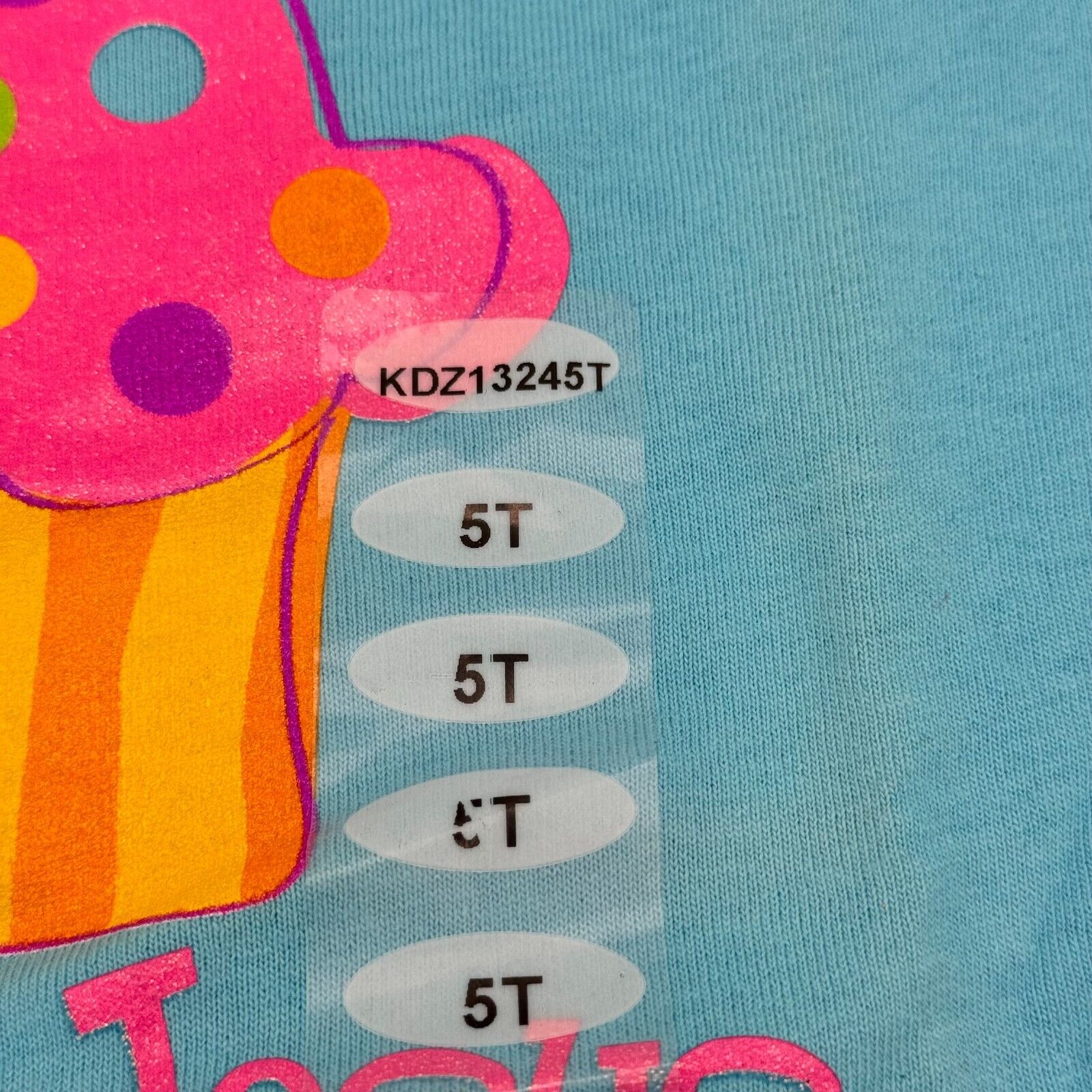 Kerusso Blue Cupcake Psalm 34,8 Jesus Christian Kids Toddler T-Shirt Size 5T NWT