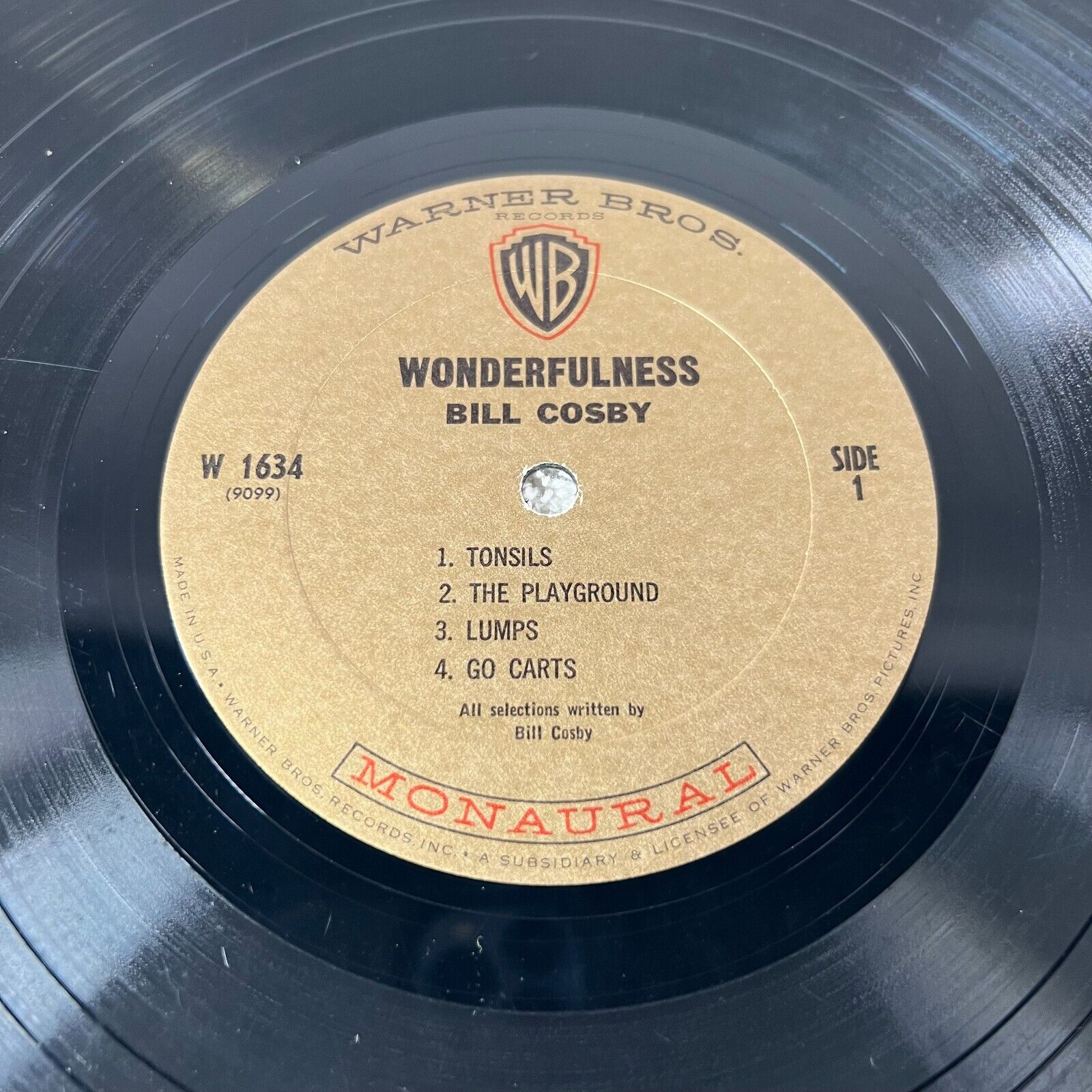 Bill Cosby Wonderfulness Record Vinyl LP WS 1634 Warner Bros 1966