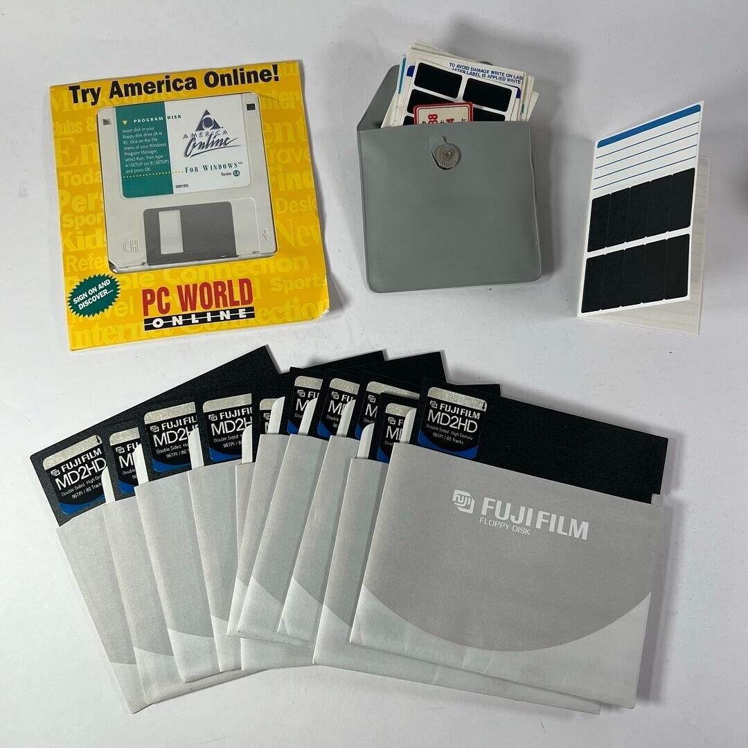 FujiFilm MD2HD Pack of 10 5.25" Floppy Disks 1.6 MB 5 1/4