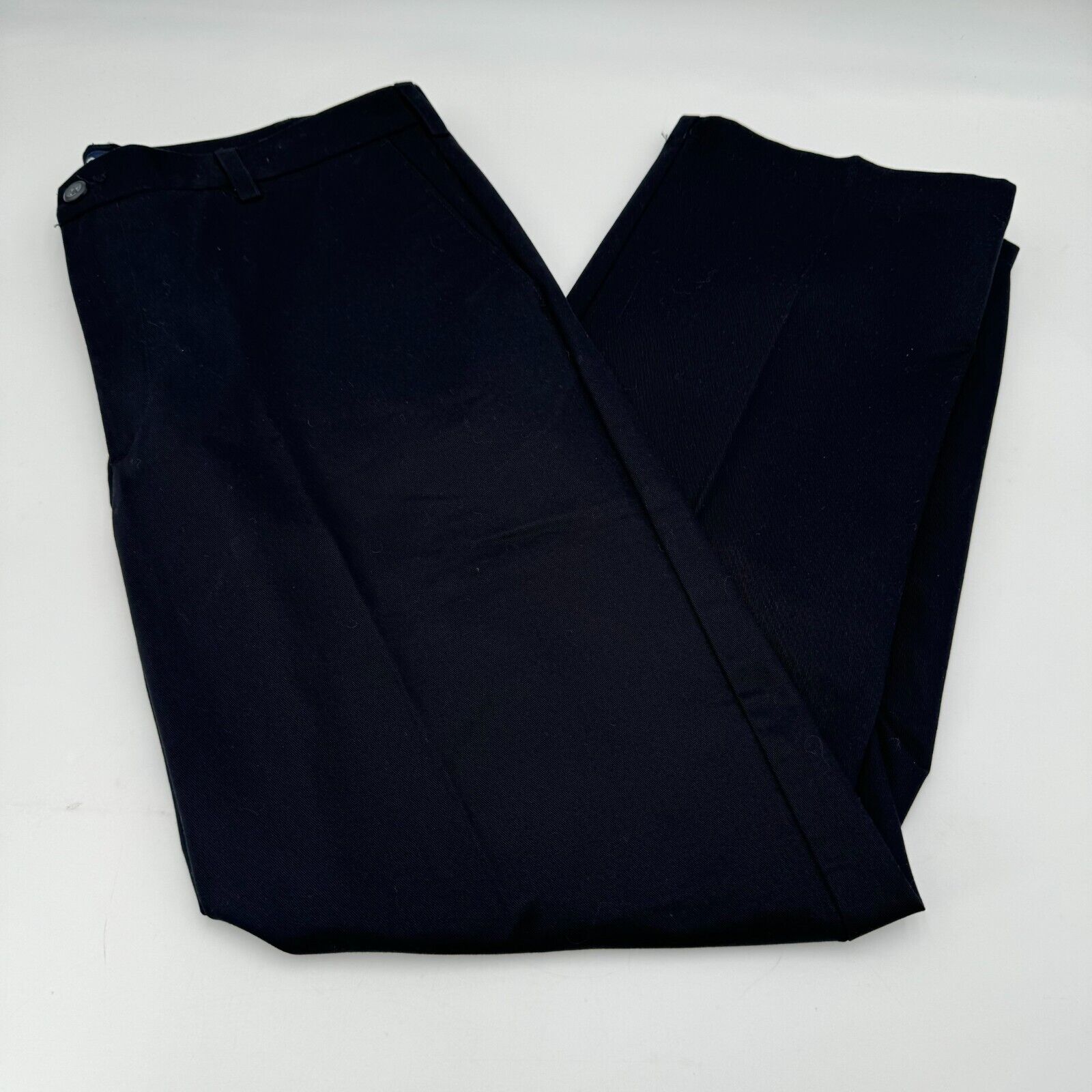 IZOD Mens Navy Blue Straight Pants Flat Front American Chino Mens 36x32