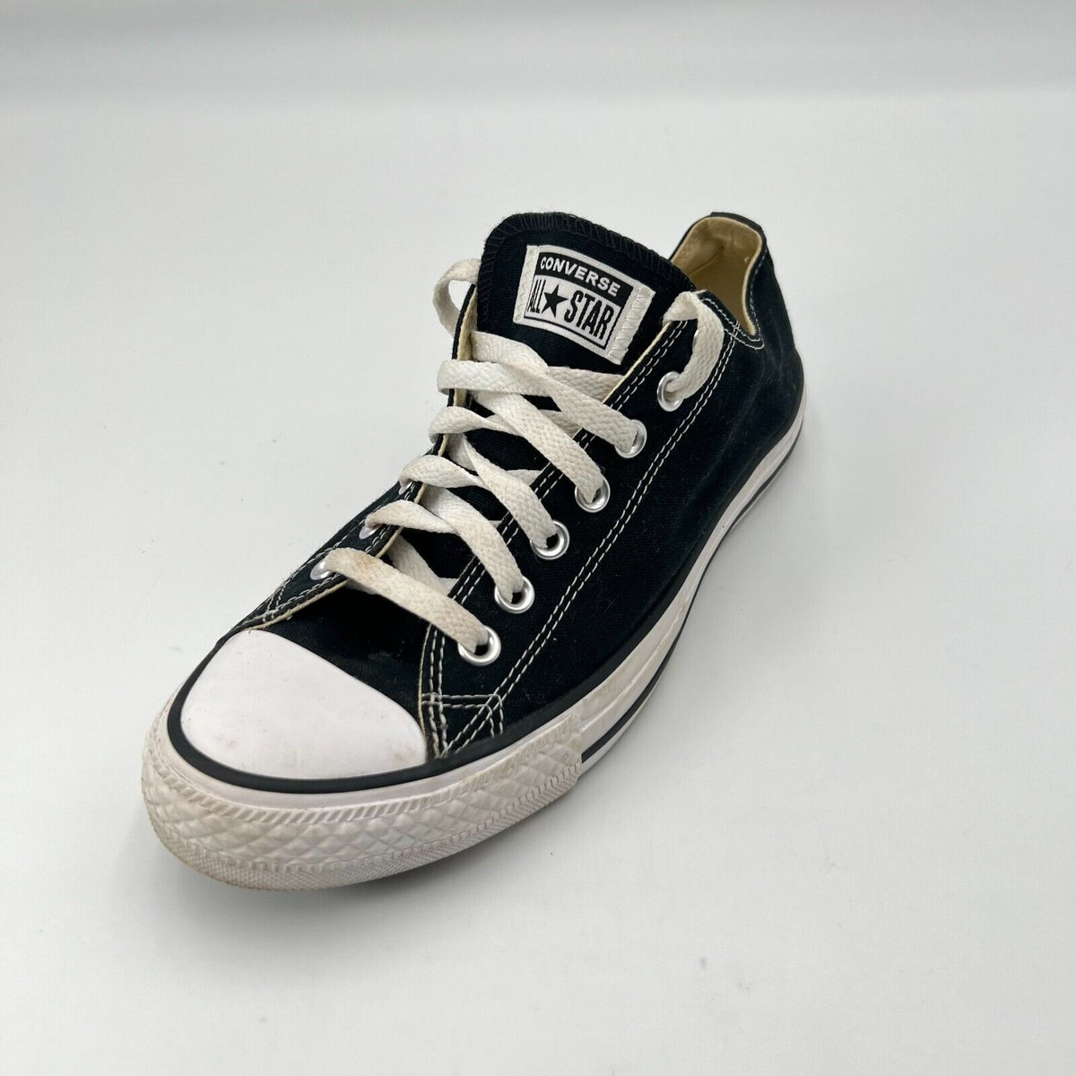 Converse All-Star Unisex Black Canvas Low Cut Sneaker Old School Size 8.5