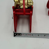 Pair of Matching 8in Wooden Sleighs Red Sleds Red Gold Christmas Presents Decor