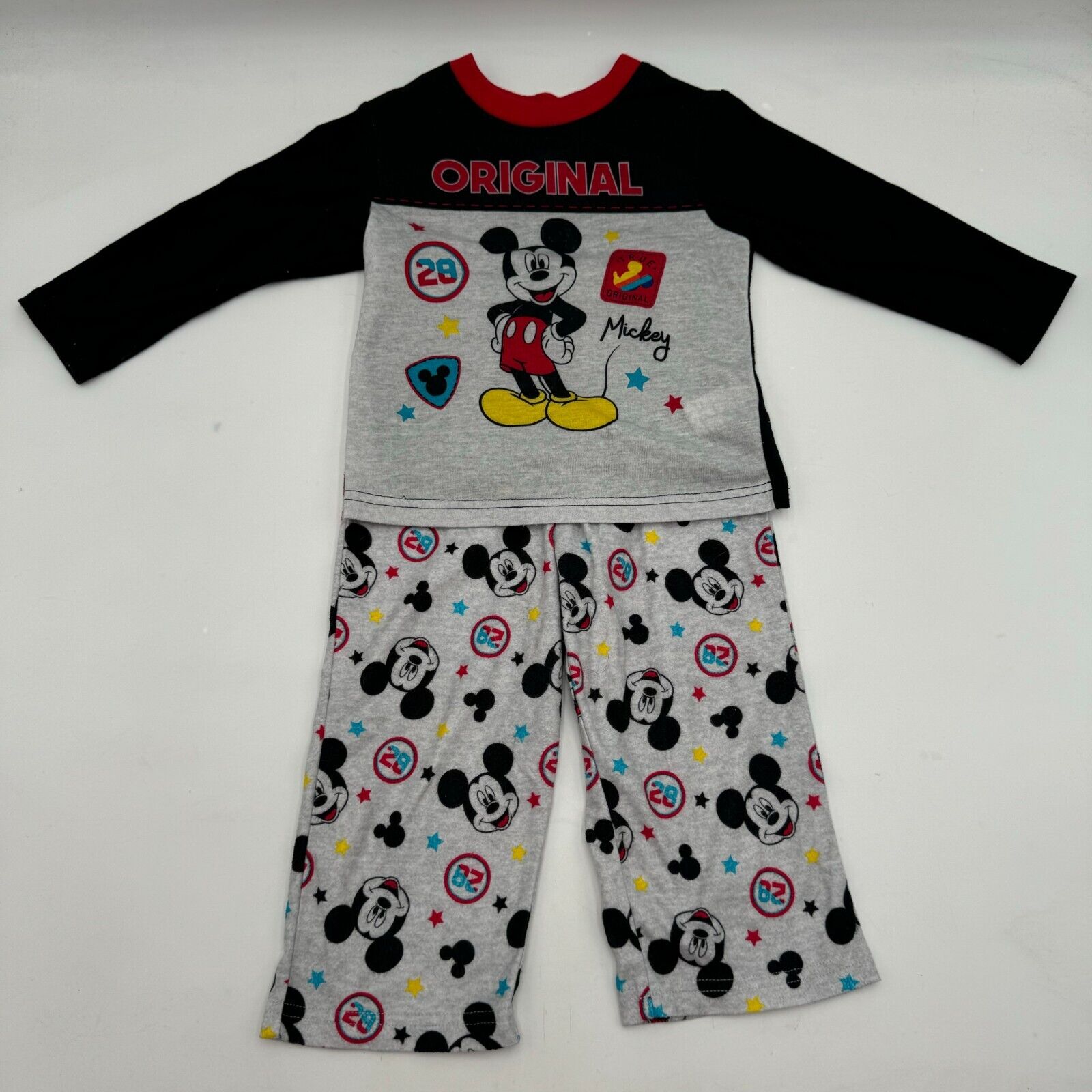 Lot of 6 Pajama Sets Disney Mickey Stitch Woody Charlie Holiday Toddler Size 3T