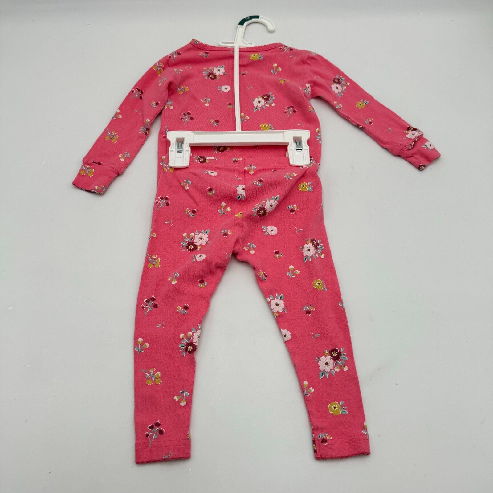 Carters Pink Floral Matching Pajama Set Long Sleeve Shirt Leggings Size 18m New