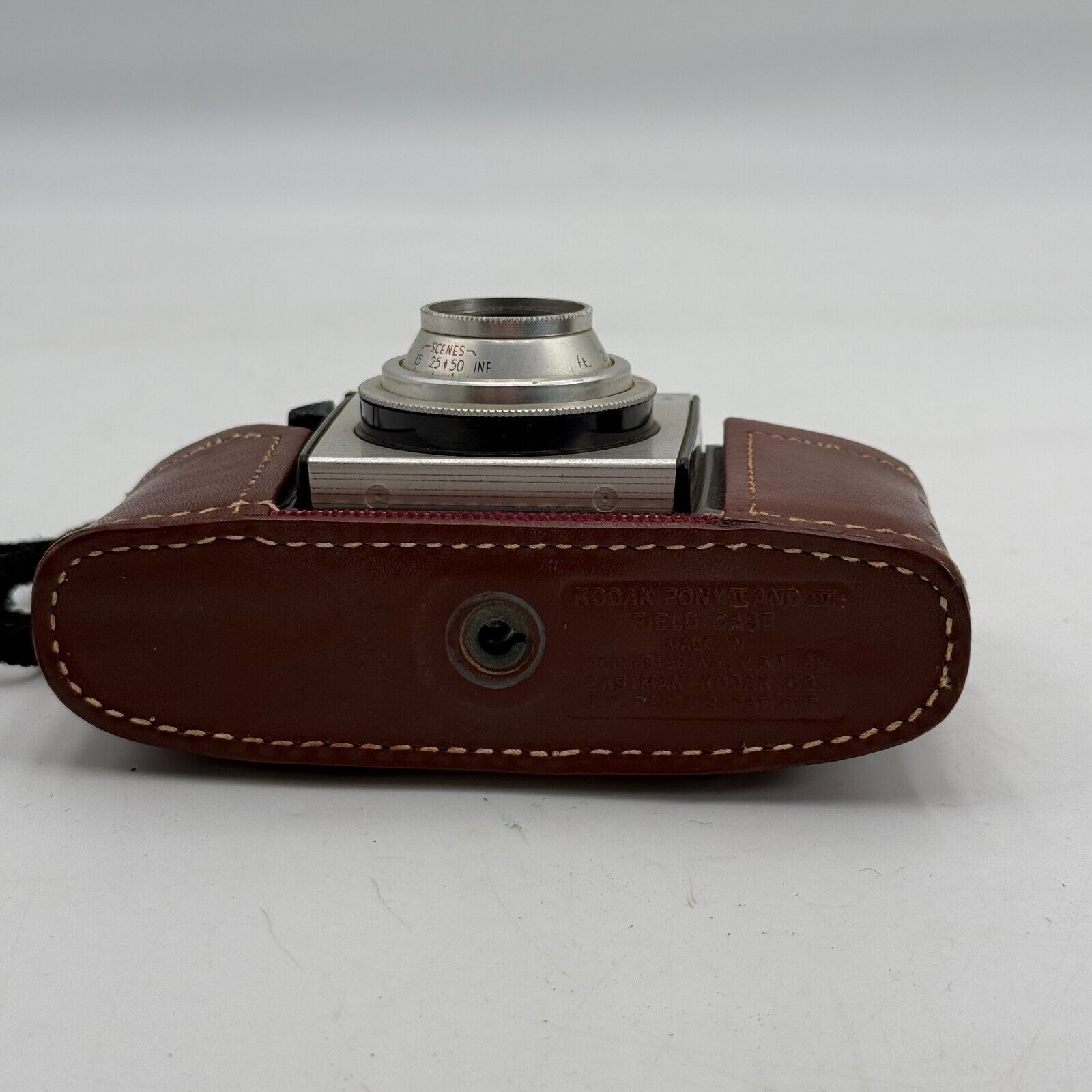 Kodak Pony II Film Camera with Anastar 44mm f3.9 Lens + Brown Leather Case VTG