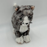 IKEA Lilleplutt Kitty Cat 8" Plush Stuffed Animal Gray Black White Tabby