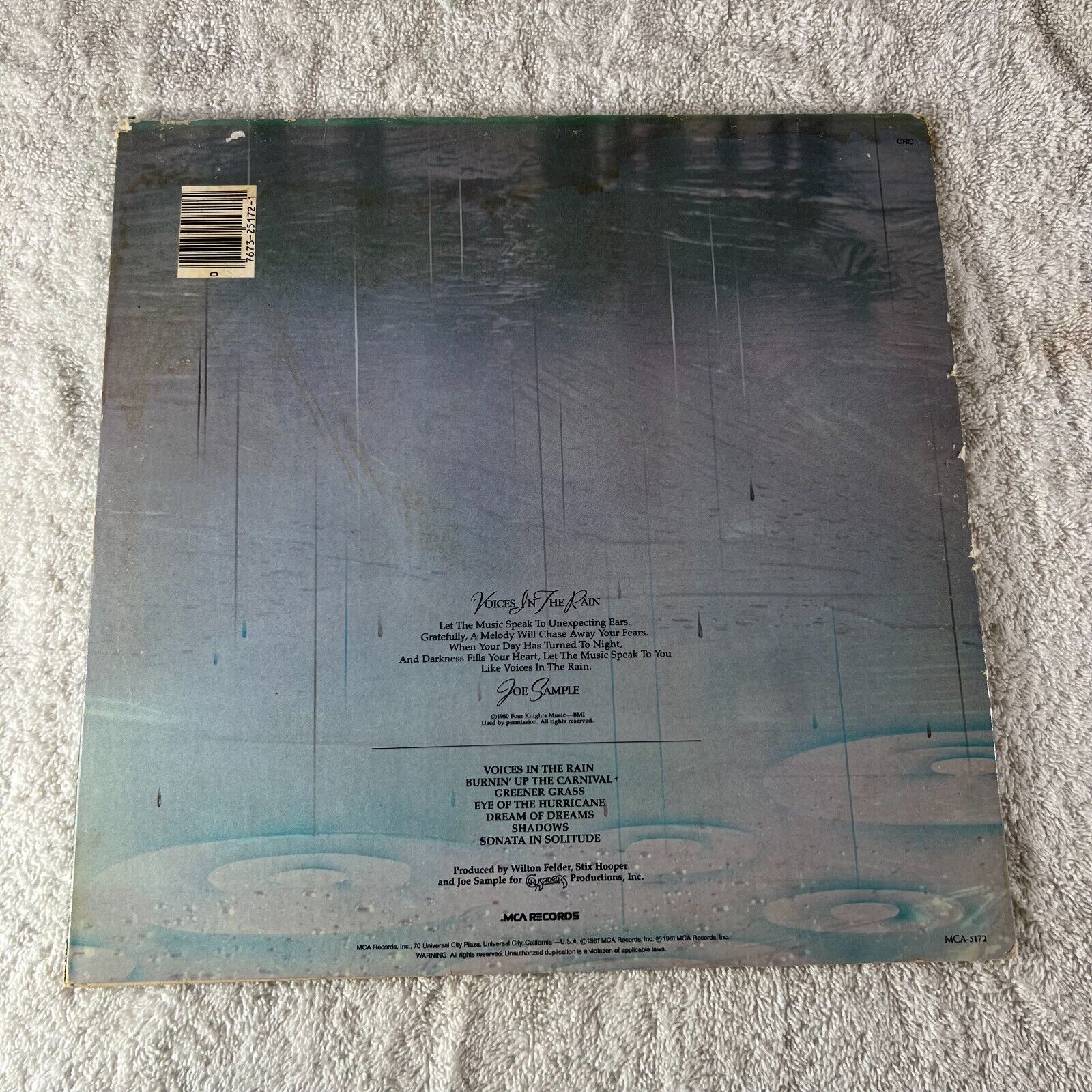 JOE SAMPLE Voices In The Rain Gatefold New Vinyl LP 1981 MCA-5172 l