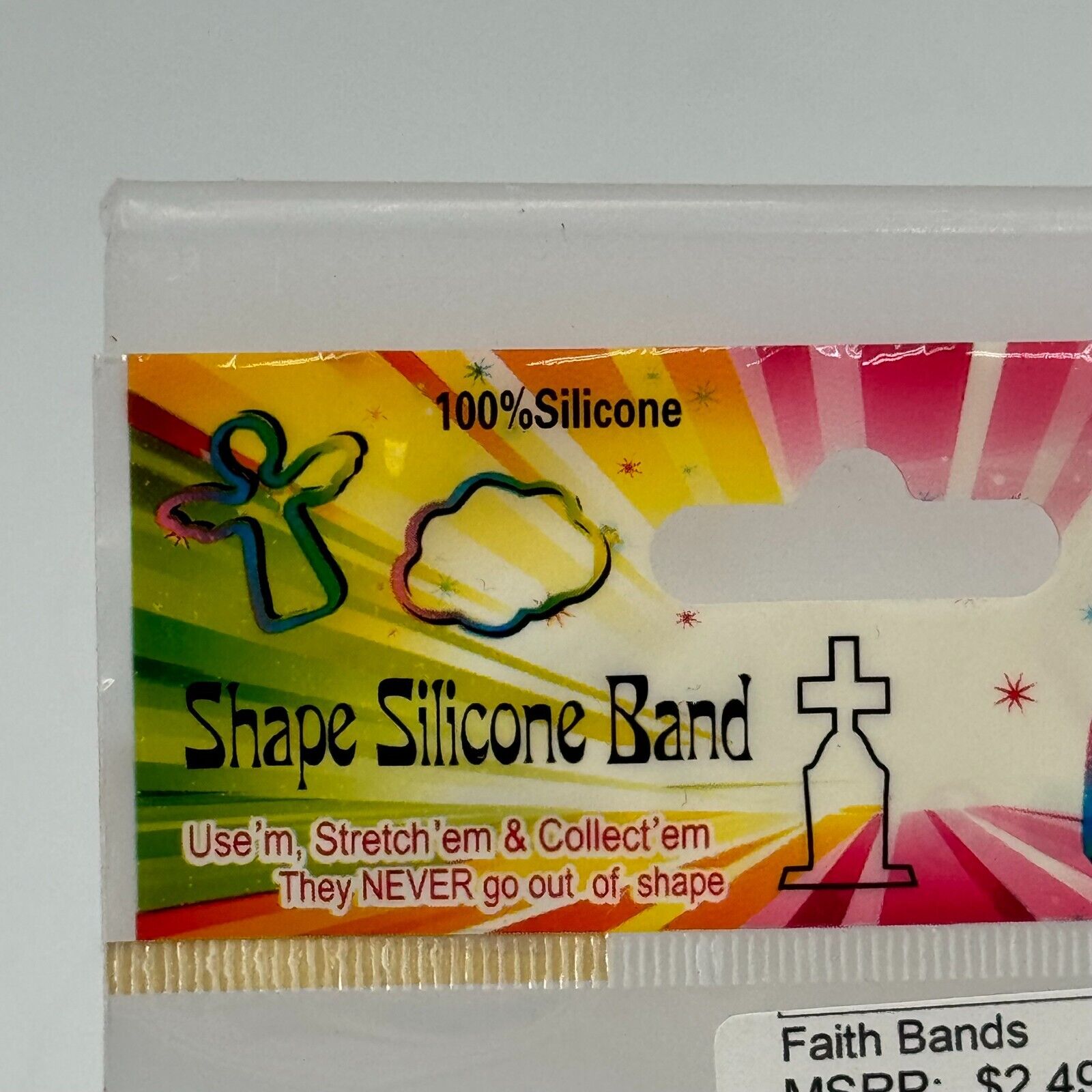 9 12pk Silicone Bands Stretchy Kids Religion Hearts Angel Cloud Cross Fish New