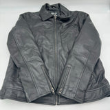 Evan37 Genuine Sheep Leather Black Motorcycle Zip Biker Jacket Mens Size XL New