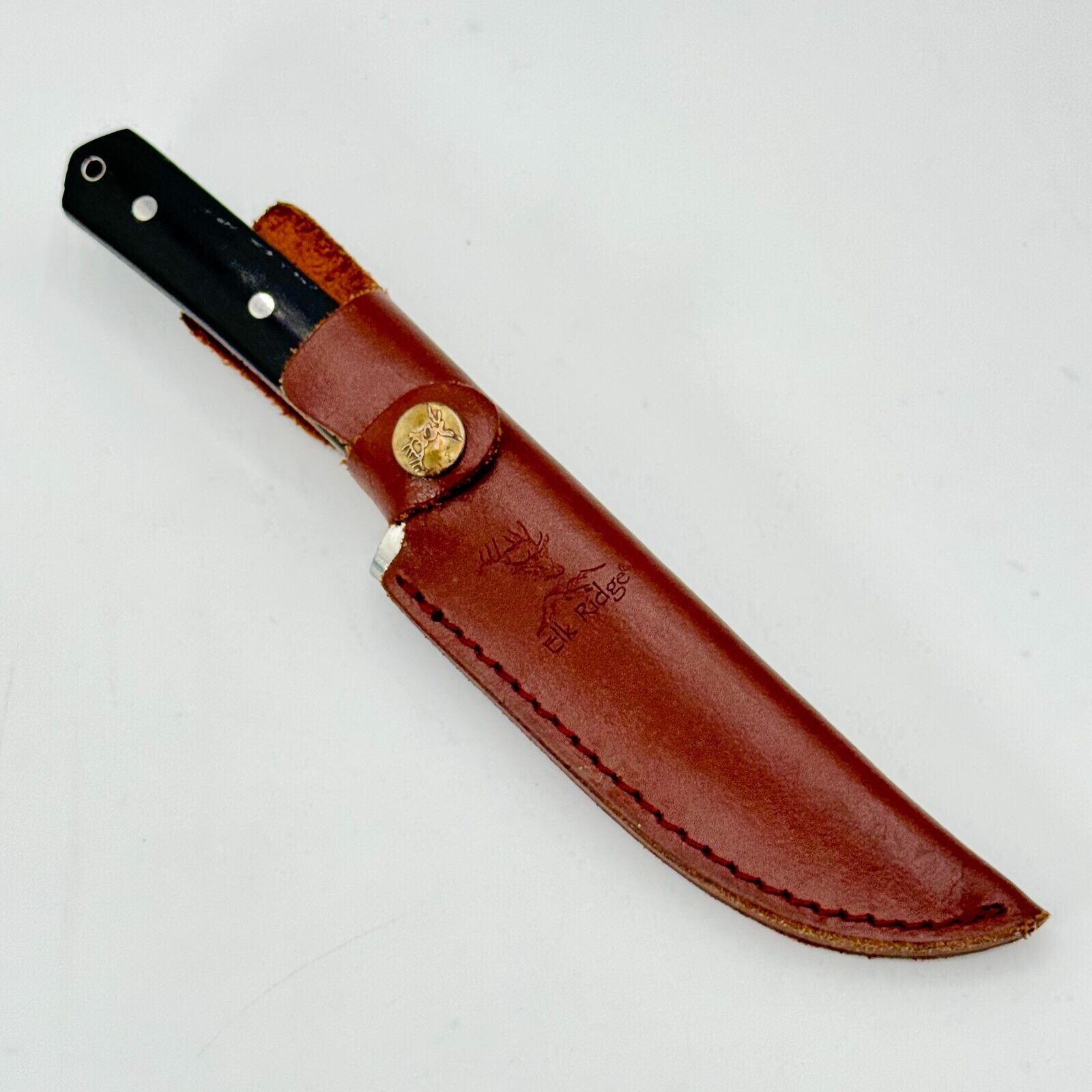ELK RIDGE Fixed Blade Knife with Leather Sheath ER-200-24BR