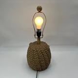 Vintage Carved Wood Rope Knot Design Plug in 19” Table Lamp Tested Work No Shade