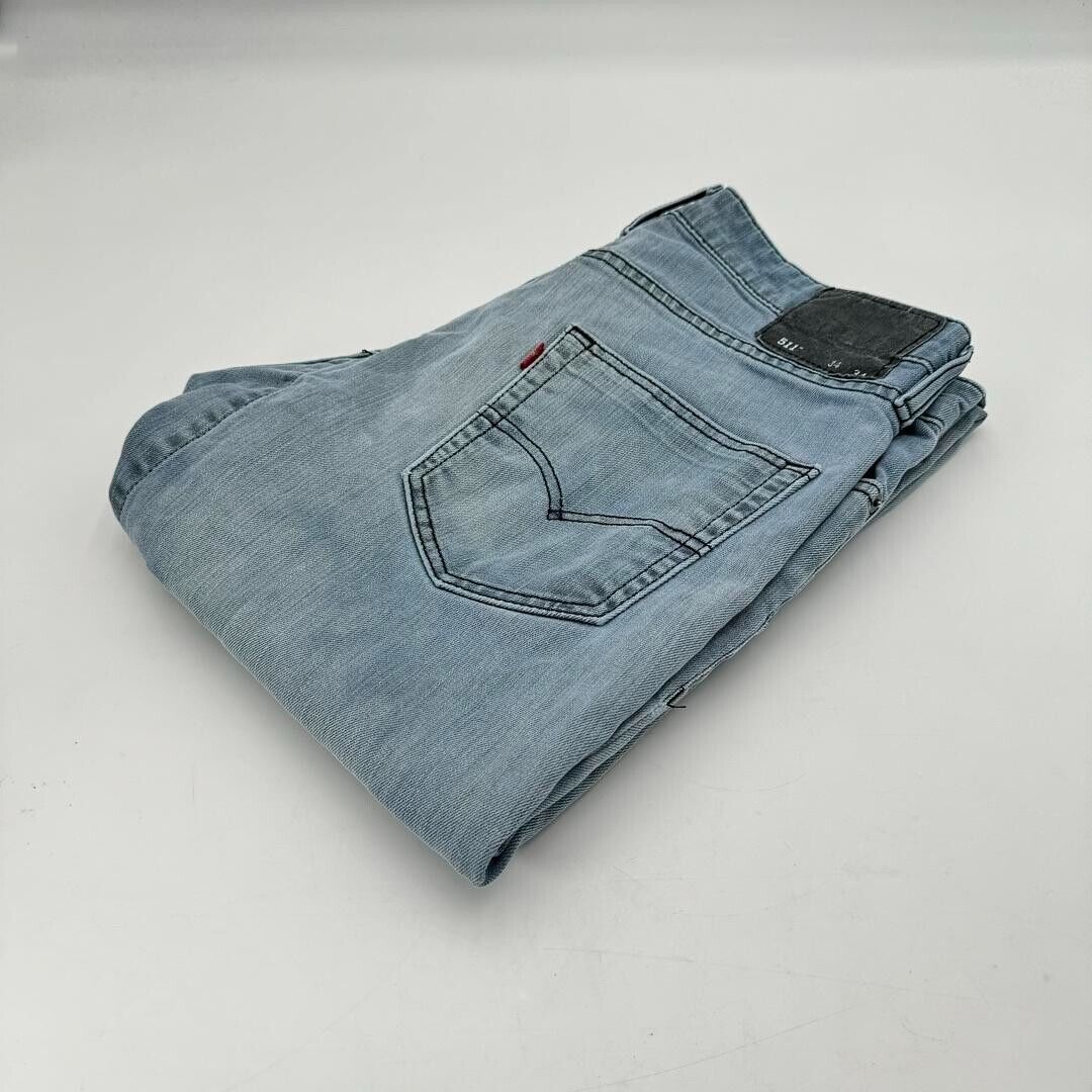 Levi Strauss Mens 511 Denim Blue Jeans Original Quality Light Wash Size 34x34