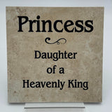 Custom Tile Display Princess Daughter Heavenly King 6.5in Square Black Letters