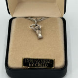 Creed  18 in Chain Style Sterling Silver Necklace With Baby Guardian Angel Penda