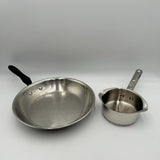 2pc Stainless Steel WearEver 1qt .95L Dual Pour Sauce Pot & 12in 30cm Frying Pan