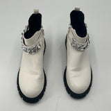 Cushionaire Clover White Black Slip On Chain Strap Comfort Boot Womens Size 5