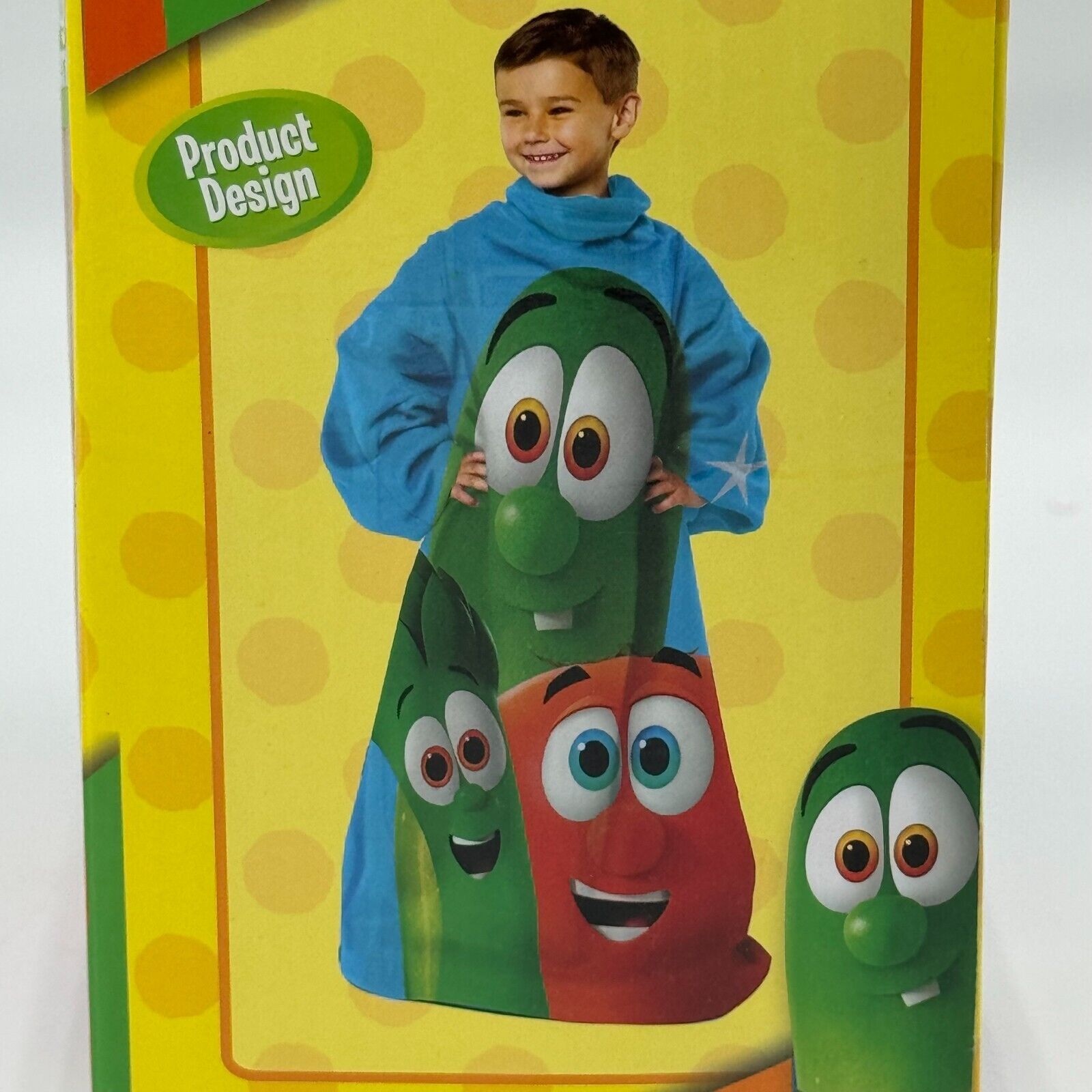 Veggie Tales Comfy Throw 48x48 Soft Fleece Snuggie Style Wearable Blanket NIB