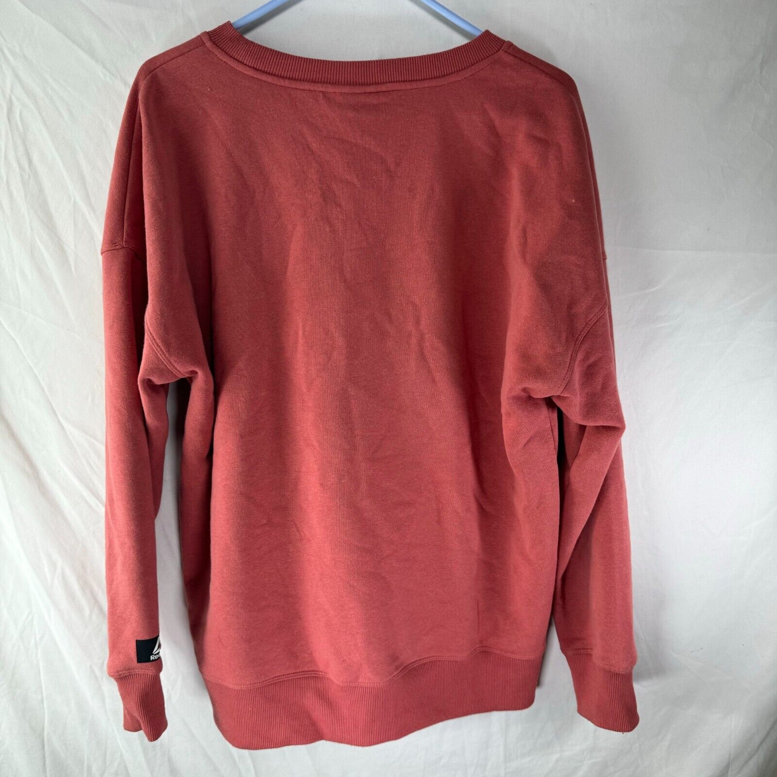 Reebok Womens Regular Dolman Sleeve Cuffed Crewneck Sweatshirt Dusty Red Size L