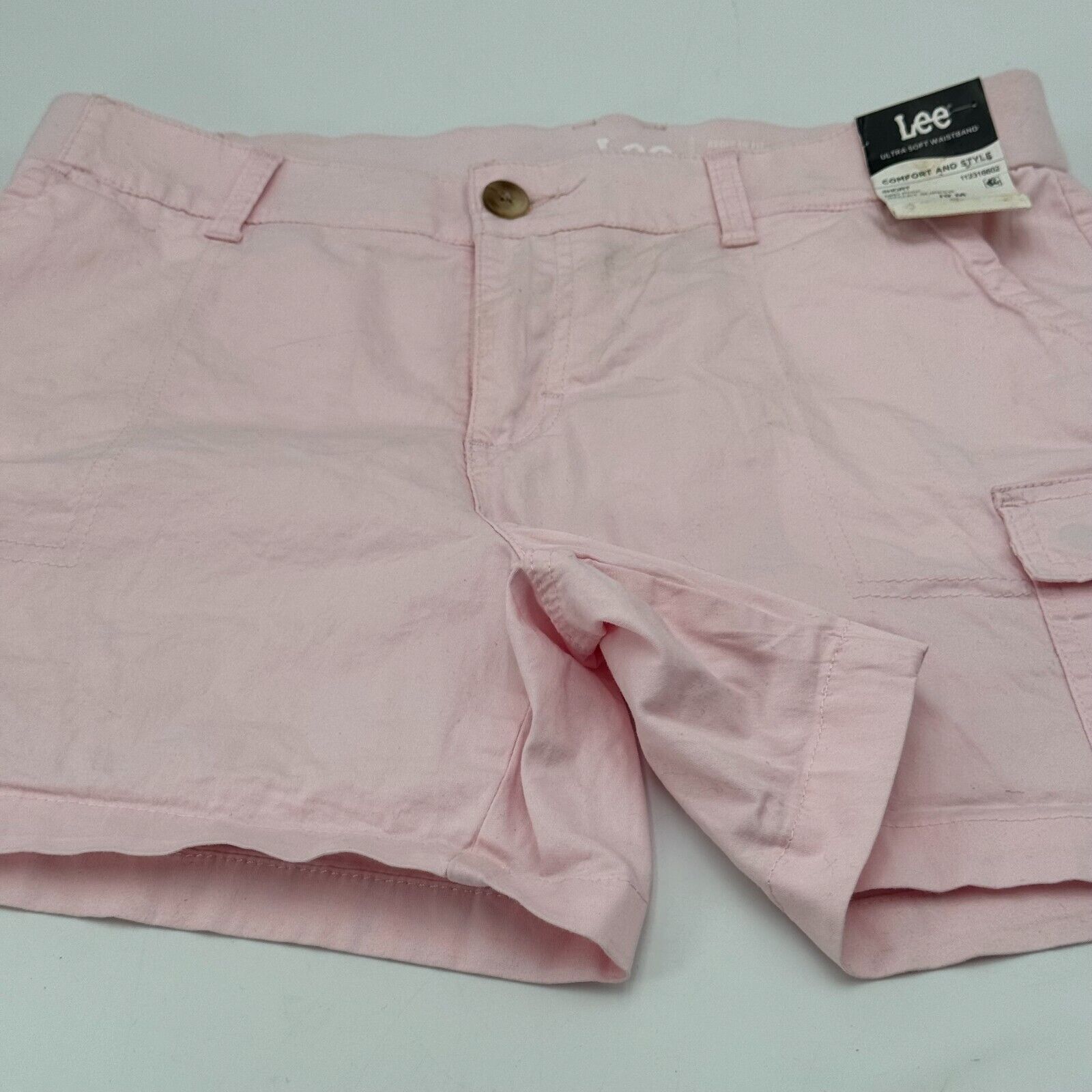 Lee Regular Fit Mid Rise Shorts Pink Ultra Comfort Style Junior Size 10 M NWT