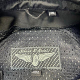 Genuine Street & Steel Armored Black Motorcycle Zip Up Leather Jacket Size 4XL