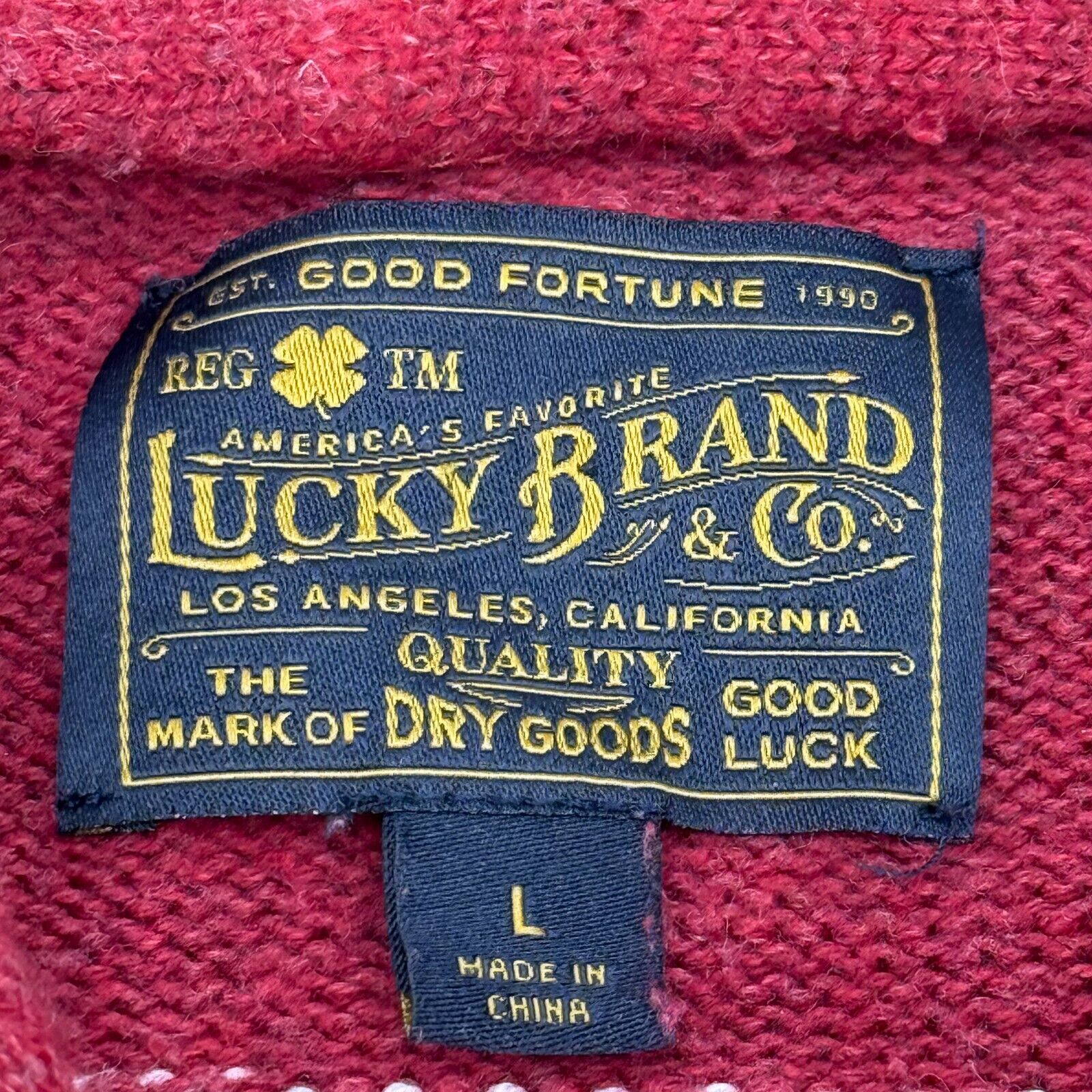 Lucky Brand Mens Hotrod Legalize Freedom Shawl Sweater Cardigan Red Size M