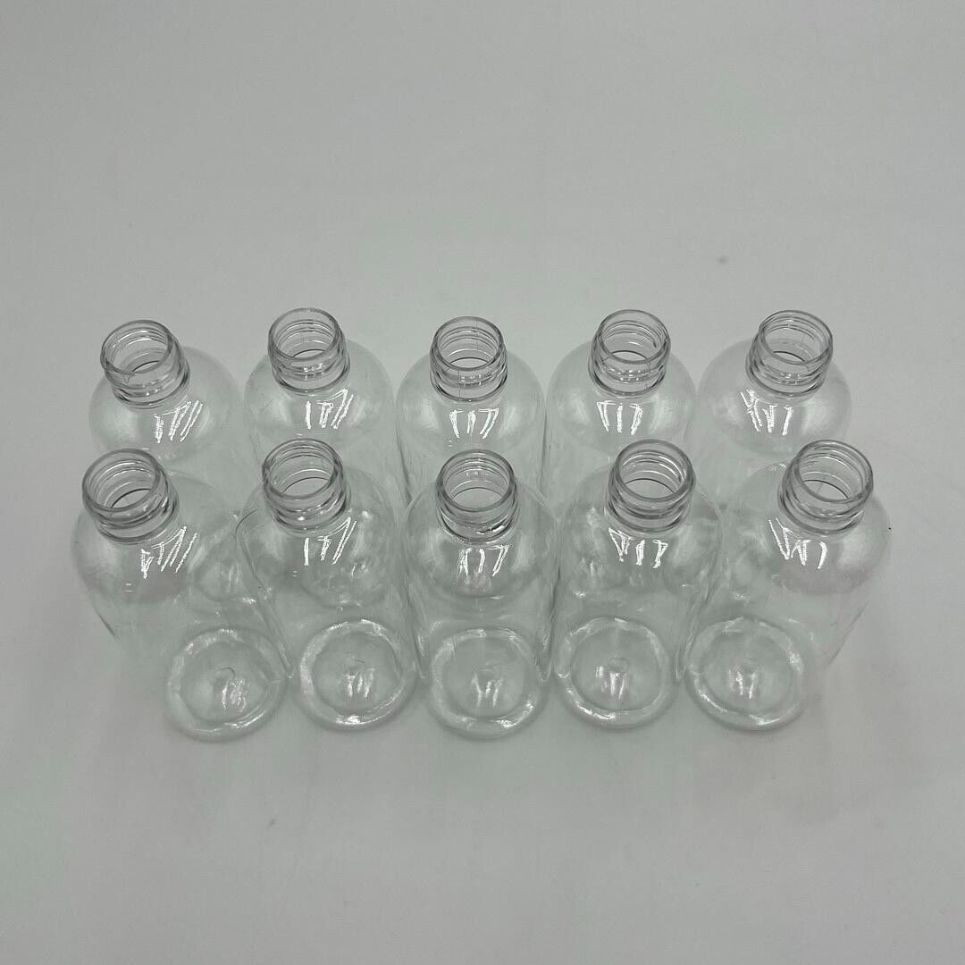 100ml (3.38 fl oz) Clear PET Plastic Bottles with 24/410 Neck Flip Cap - 50 Pack