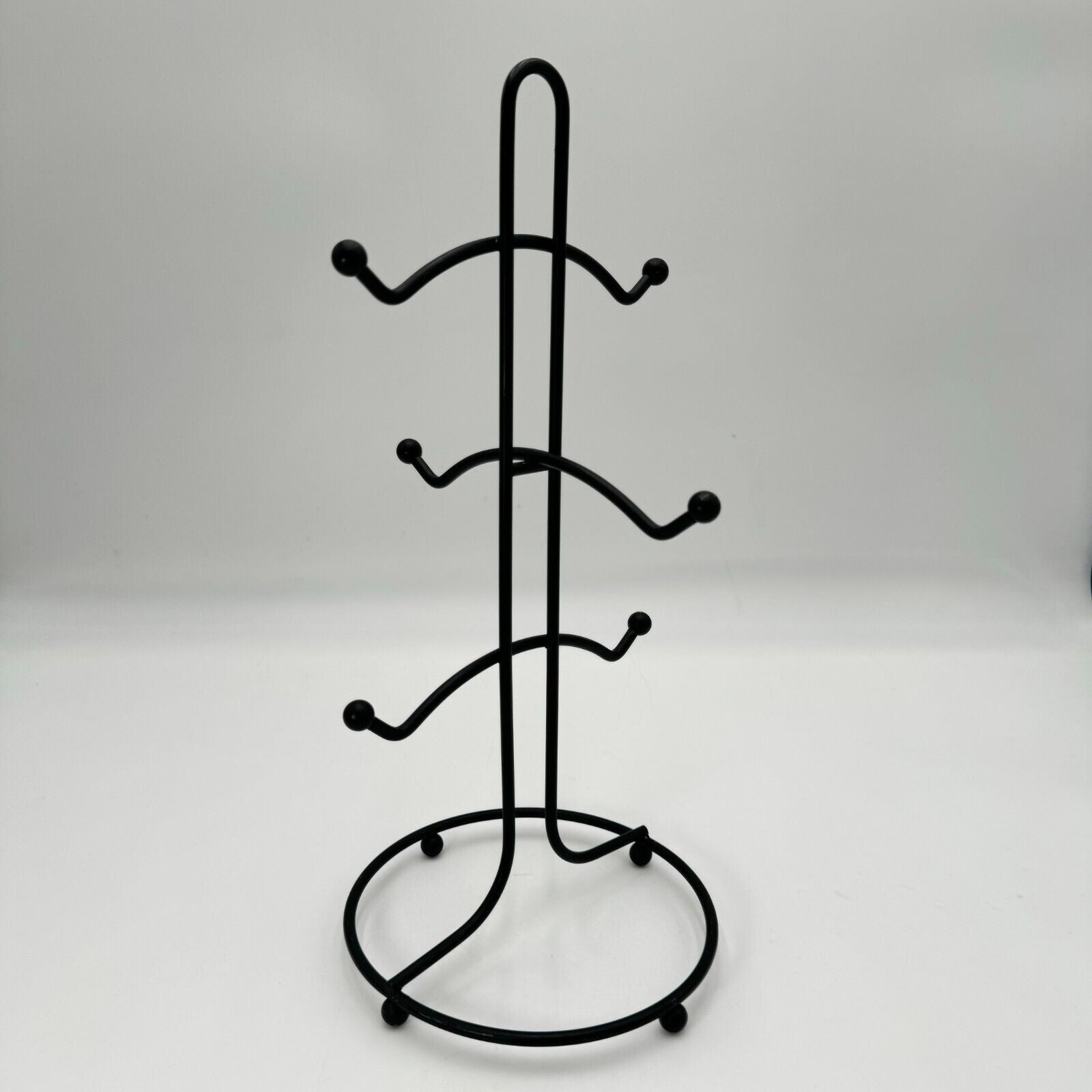 Mug Rack 3 tier 6 Hooks 16in Counter Top Coffee Tea Cup Hanger Kitchen Storage