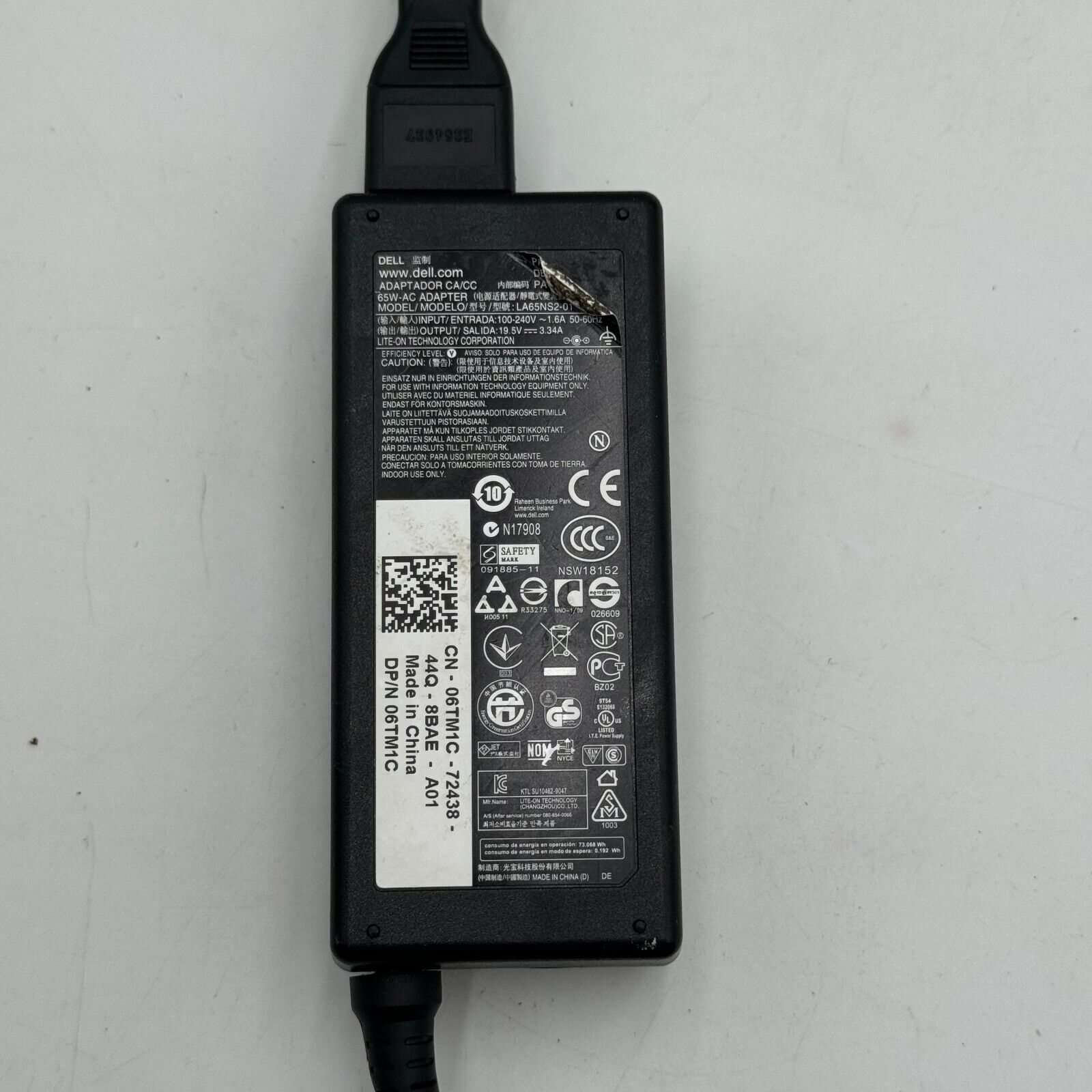 DELL genuine 65W PA-12 OEM adapter charger LA65NS2-01 PA-1650-02D2 6TM1C 928G4