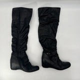 Baretraps Over The Knee Or Fold Down Slouch 21”Boots Black Leather Size 7.5M