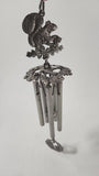 Metal Squirrel Wind Chime Silver Colored