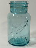 Ball Ideal (Aqua) 7" Tall Mason Jar (No Lid) - LOT OF 6