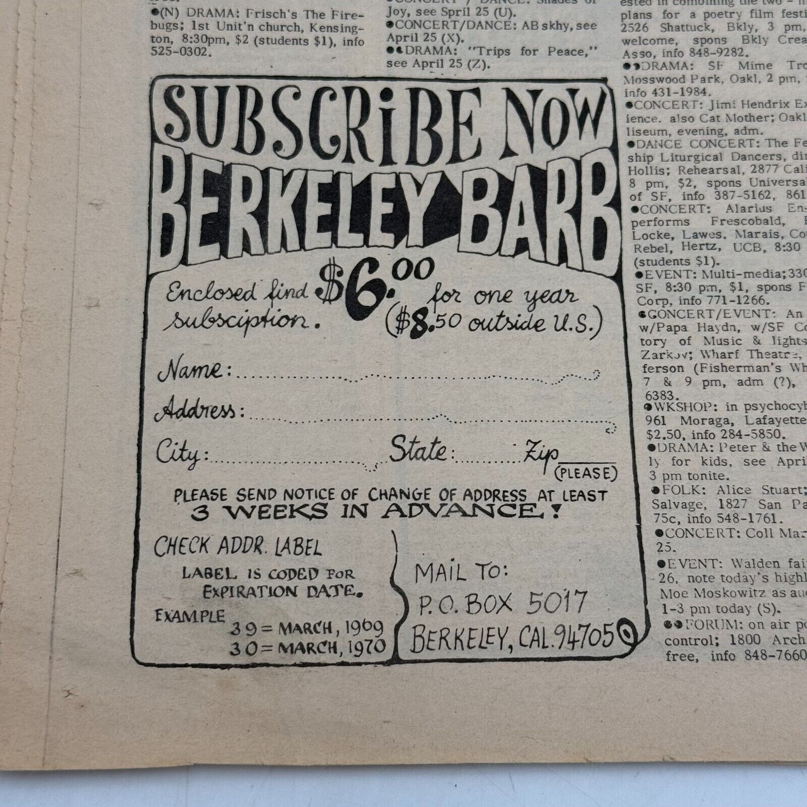 Berkeley Barb Issue 193 1969 John Lennon Yoko Interview Full Adult Newspaper