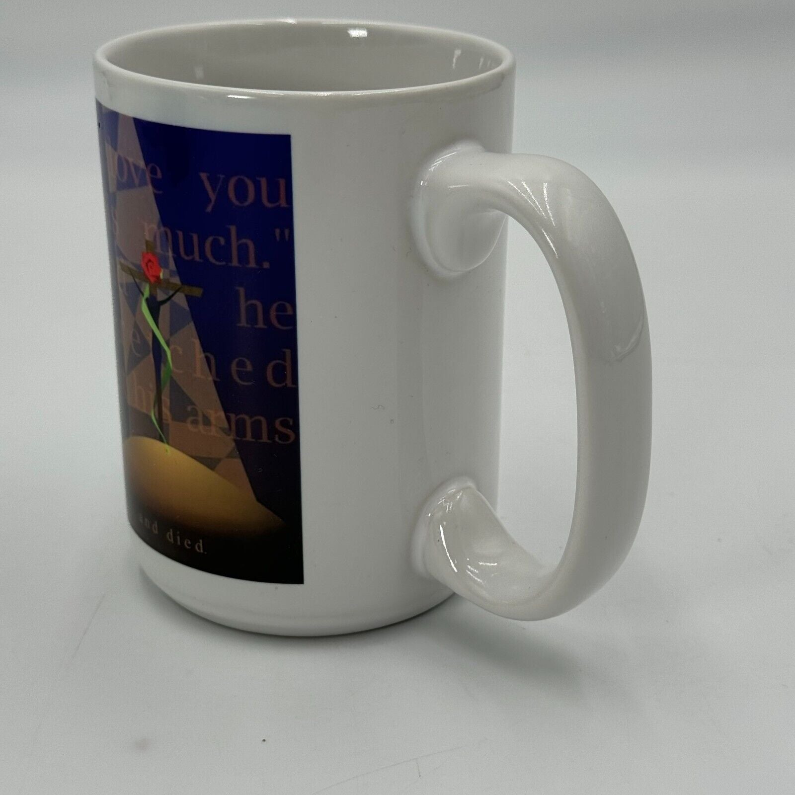 Ceramic Mug Bible Verse John 4,19 Love Jesus Cross Microwavable Dishwasher Safe