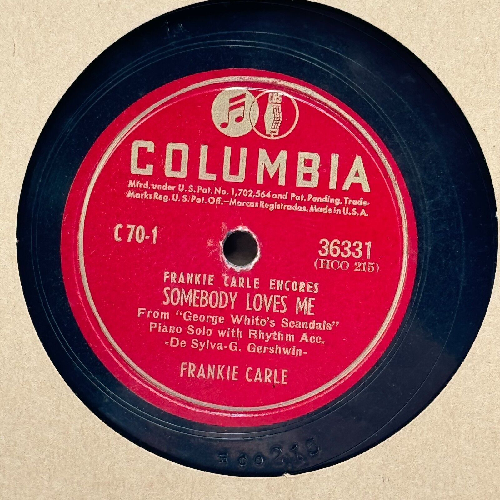 Columbia Presents Frankie Carle Encores Record Set C-70