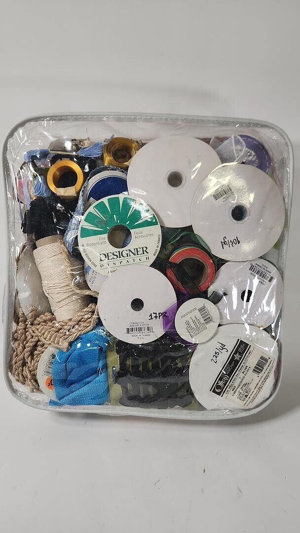 Lots of Assorted Craft Supplies Collection - Ribbon, Rope, Fabric, Accessories