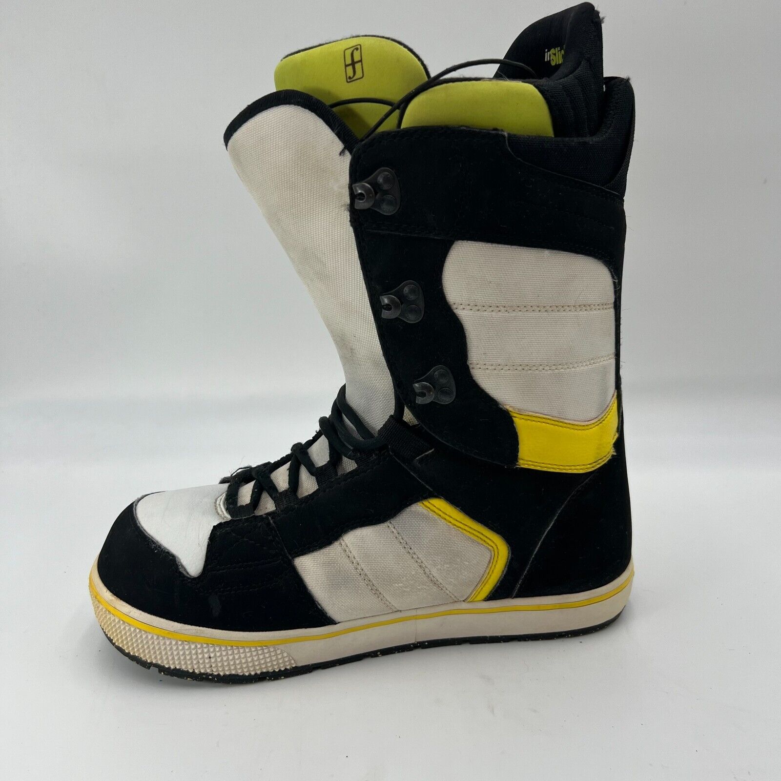 Forum Custom Escape Snowboard Lace Boots inSlick fGel Neon Yellow Mens Size 10