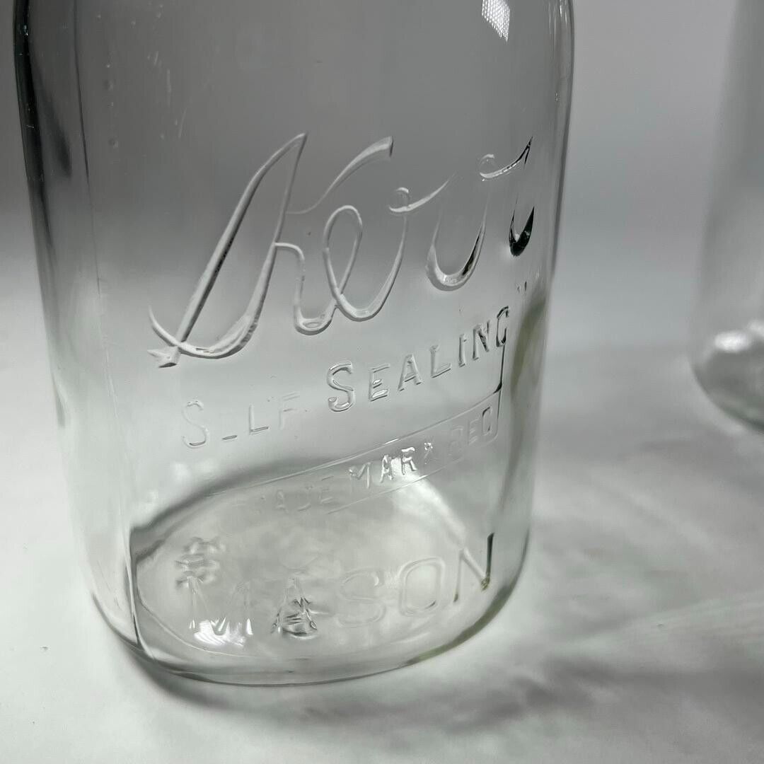 Kerr Thick Glass Mason Jars No lids Non-Matching Great Condition