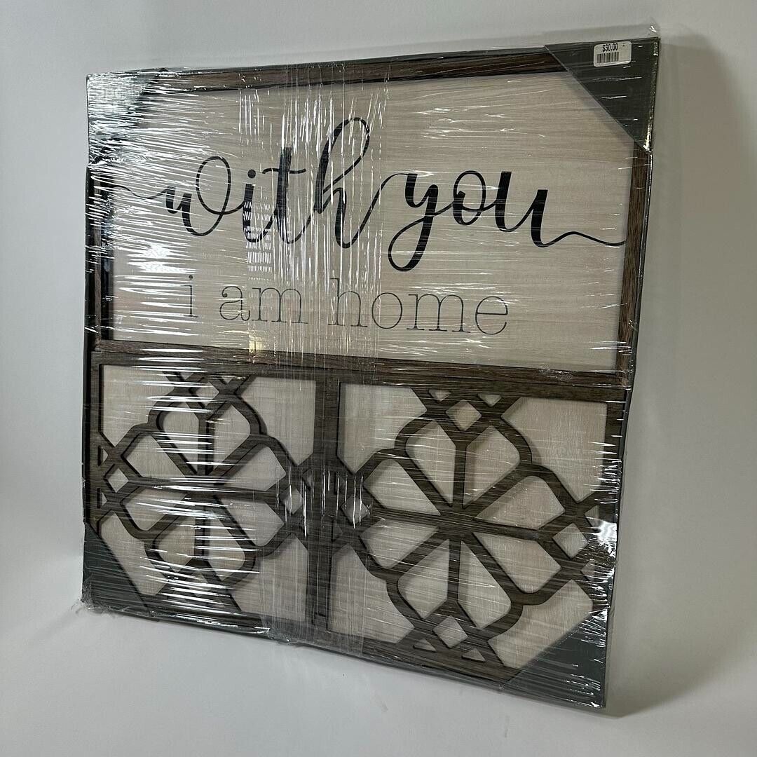 24" x 24" 3 Piece Home Decor "With you I am home"