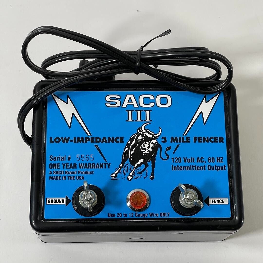 SACO III Low Impedence Fence Charger 110-120V AC,60 3 MILES