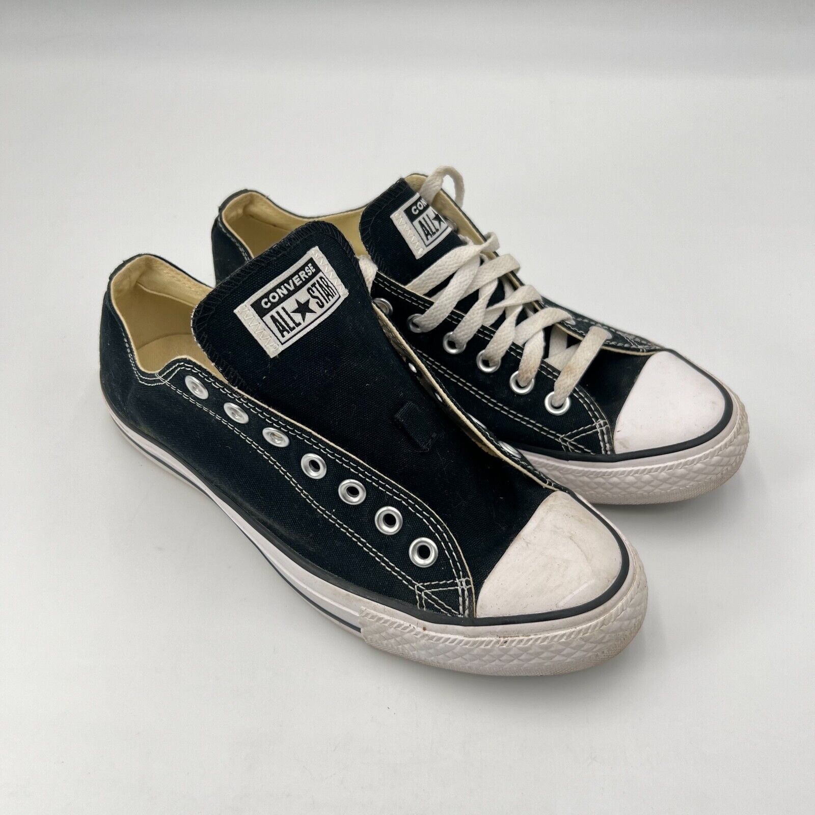 Converse All-Star Unisex Black Canvas Low Cut Sneaker Old School Size 8.5