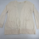 Terra & Sky Knit Cardigan Oprn Sweater Striped Cream Women’s Size oX XL 14W Wide